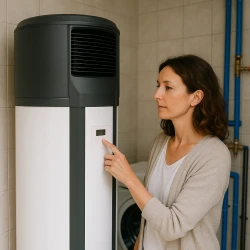 Système de chauffe-eau thermodynamique installé dans un logement résidentiel à Antibes