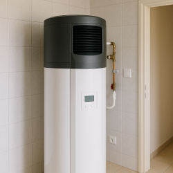 Vue intérieure d’un chauffe-eau thermodynamique dans un logement de Draguignan